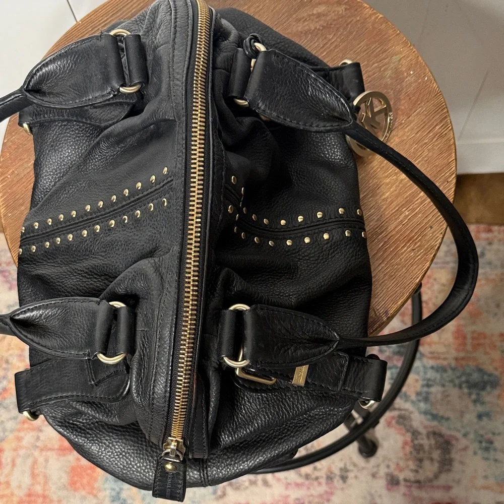 Michael Kors Astor Hobo Black Leather Shoulder Bag